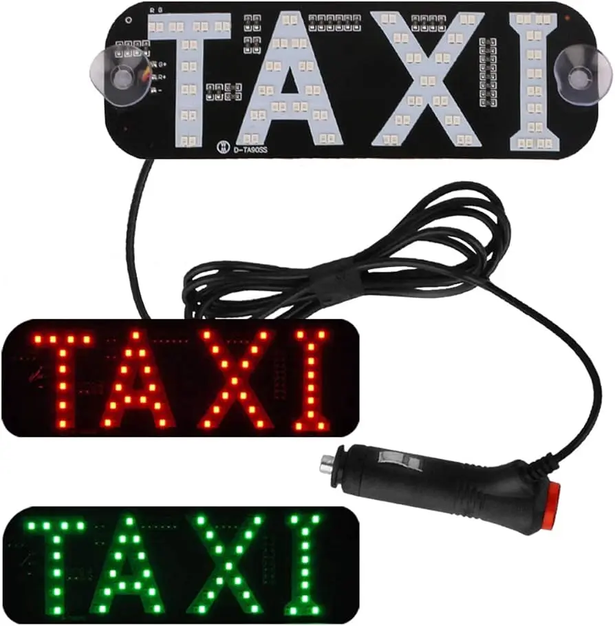 letrero luminoso de taxi - Cómo es un letrero luminoso