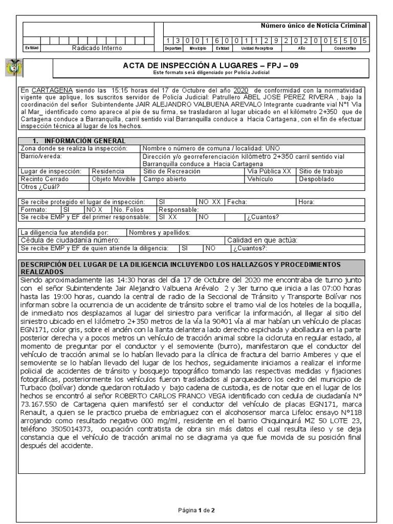 acta inspeccion taxi - Qué debe de contener un acta de inspección